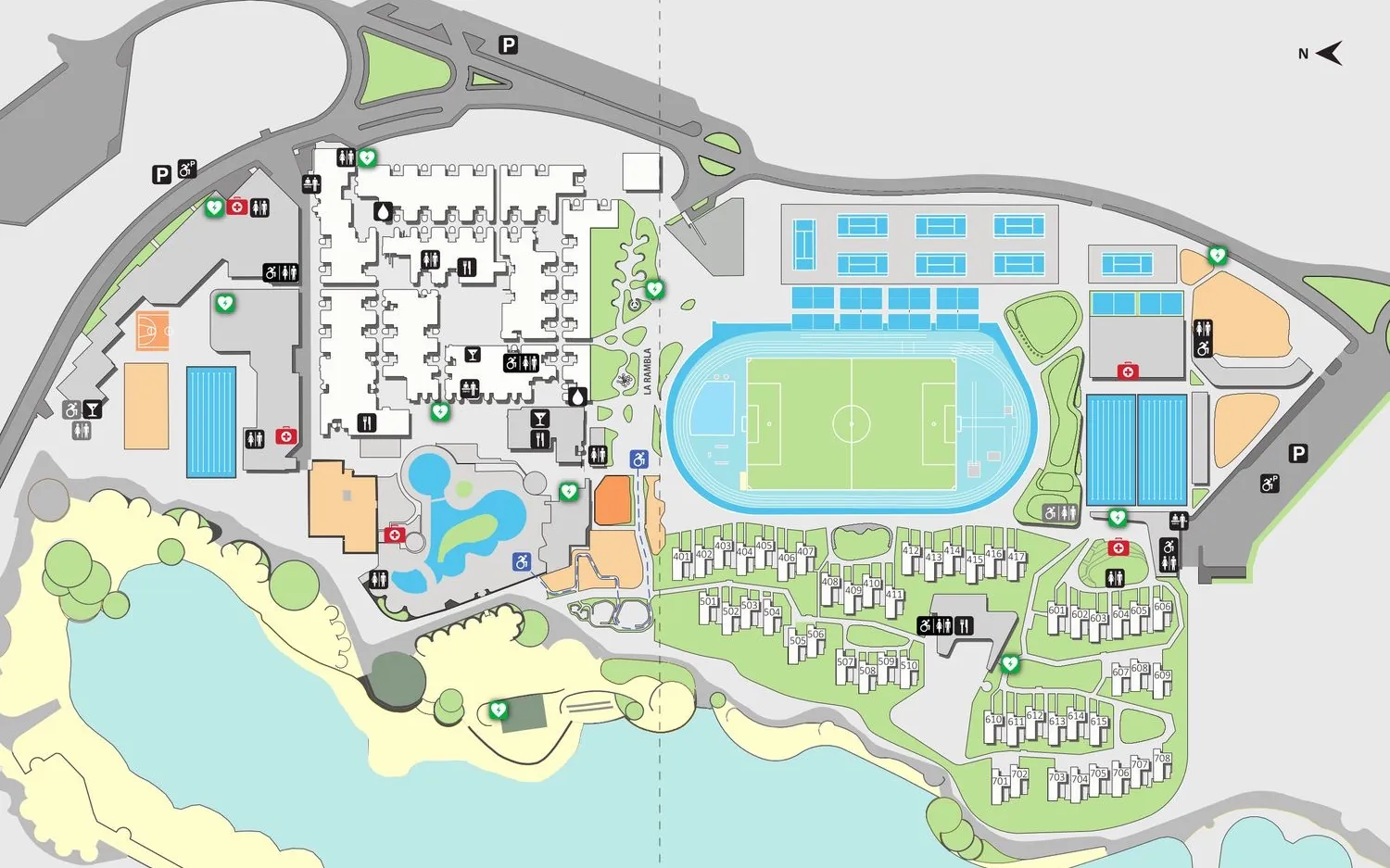 Screenshot of Club La Santa: Resort map and guest navigation